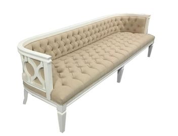 acheter Sofa faisant le coin de Chesterfield en bois de chêne de nature, cadre blanc de finition de divan de Chesterfield fabrication en ligne