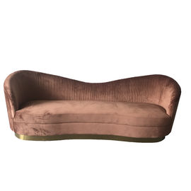 acheter Le sofa jaune de Chesterfield de velours pour le sofa de salon avec gloden à base métallique fabrication en ligne