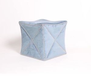 acheter Cube moderne en selles d'Ottoman de place de tapisserie d'ameublement de Blue Velvet pour la chambre à coucher fabrication en ligne