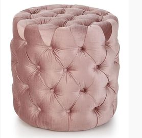 acheter Bouton moderne de velours de rose de banc d'Ottoman de chambre à coucher orné autour des selles d'Ottoman fabrication en ligne
