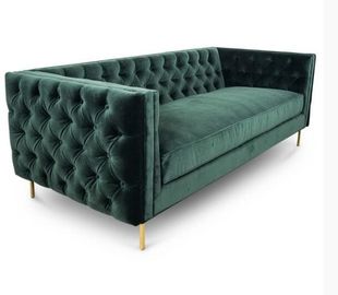 acheter Le salon à la maison de meubles couche 3 Seat Sofa Green Velvet Fabric Upholstered fabrication en ligne