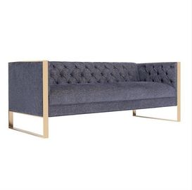 acheter Sofa Upholstered Wedding Rental tapissé par tissu à base métallique d'or fabrication en ligne