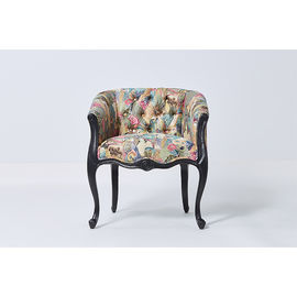 acheter Noir élégant avec la chaise antique d'accent de fauteuil de vue de grain de chaise de style de chaise de tissu fou français en bois d'oiseaux fabrication en ligne