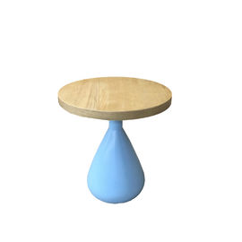 acheter Table basse en bois basse bleue de salon de placage de chêne solide rond pour la chambre à coucher d'hôtel fabrication en ligne