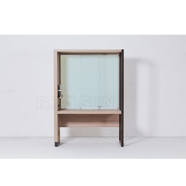acheter Le côté en bois en verre de bureau de pieds de cadre en métal a monté la fermeture douce avec des tiroirs fabrication en ligne