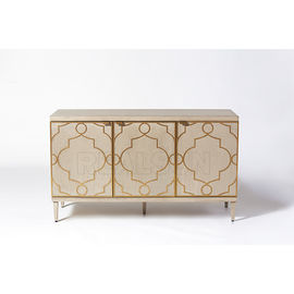 acheter Console solide de médias de Cabinets du cadre en bois trois de chêne avec Tab Pulls en laiton fabrication en ligne