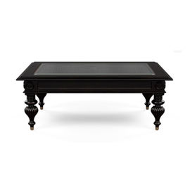 acheter Table basse de tissage de salon de rotin en bois d'acajou antique avec le dessus de verre trempé fabrication en ligne