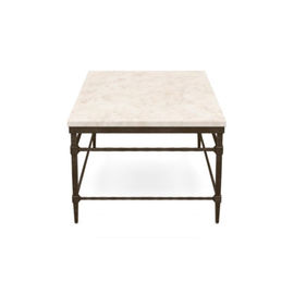 acheter Le cadre en métal de cru a balayé la petite table basse moderne en laiton avec Crystal Stone Veneer Top fabrication en ligne
