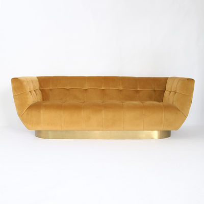 acheter Sofa tufté européen de salon de bouton d'or de velours fabrication en ligne