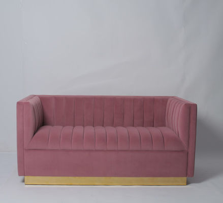 acheter Façonnez Sofa With Metal Base orné par velours rose fumeux fabrication en ligne