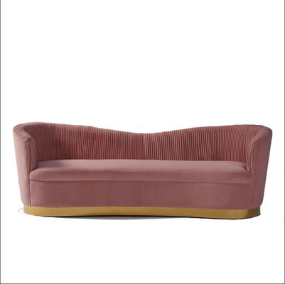 acheter Rose fumeux Sofa With Metal Base de velours tufté de salon fabrication en ligne