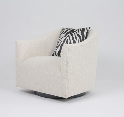 acheter Fauteuil beige simple pelucheux de tissu de luxe moderne de salon fabrication en ligne