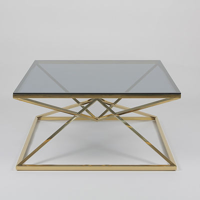 acheter Table basse de recouvrement de cadre en métal des triangles 0.5cbm avec le verre propre fabrication en ligne