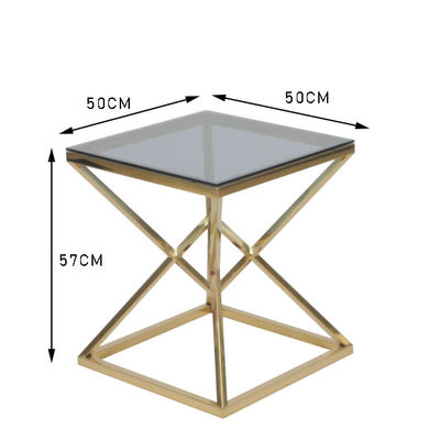 acheter acier inoxydable 0.47cbm moderne de 50x50cm et table basse en verre fabrication en ligne