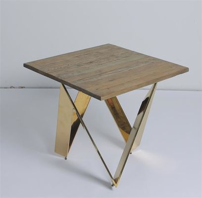 acheter la table basse X de salon de 60x60x60cm a formé avec la jambe en laiton fabrication en ligne