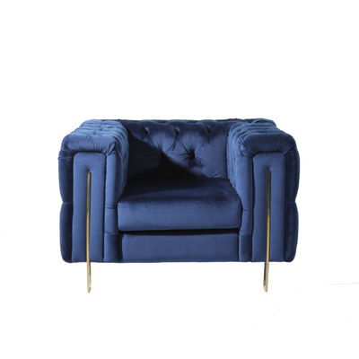 acheter Bouton royal confortable de chaise de L108cm Blue Velvet pour le salon fabrication en ligne