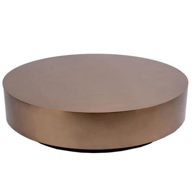 acheter Dessus en laiton poli par table basse basse en acier noire de rond de DIA120x30cm fabrication en ligne