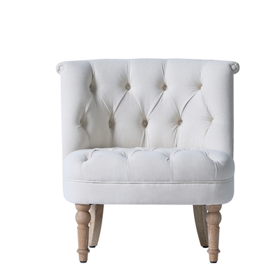 acheter le bouton blanc de taille de 55cm a orné la chaise occasionnelle de tissu avec la base en bois solide fabrication en ligne