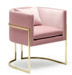 acheter Base tapissée par velours moderne d'acier inoxydable de chaise de rose fabrication en ligne