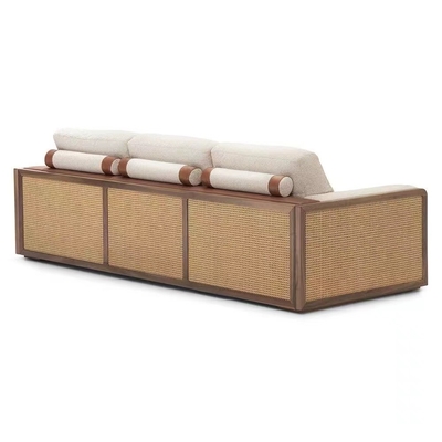 acheter meubles de chambre à coucher tissés par rotin d'hôtel de luxe de dossier et d'accoudoir de cadre en bois fabrication en ligne