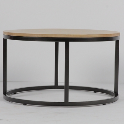 Un bon prix. Table basse en bois solide arrondie par salon avec la base de cadre de fer en ligne