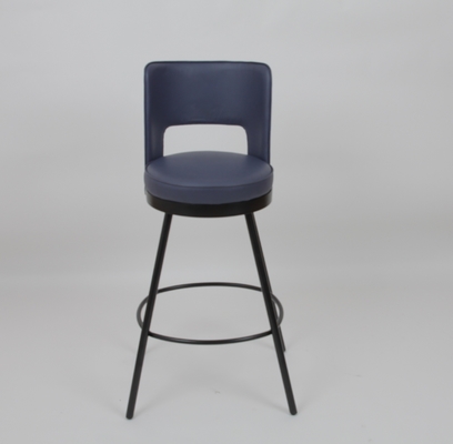 Un bon prix. Tabouret de bar bleu de cadre en métal de noir de coussin de tissu pour le luxe moderne de salon en ligne