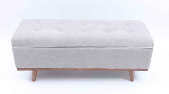 Un bon prix. Base en bois solide de style de tissu de lit de banc de luxe léger nordique d'extrémité en ligne