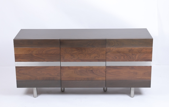 Un bon prix. Cabinet fait sur commande de buffet de salon avec l'acier inoxydable de 3 portes à base métallique en ligne