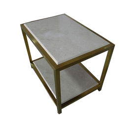 Un bon prix. Meubles supérieurs de table basse d'espaces vitaux de pierre blanche, entièrement tables de chevet de chêne d'Assambled en ligne