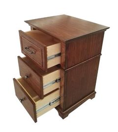 Un bon prix. 3 tables de chevet d'hôtel de tiroir pour des meubles de chambre à coucher, placage de noix en ligne