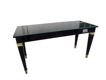 Un bon prix. Sheen Glass Top Writing Table à haute brillance pour l'hôtel cinq étoiles, Ebony Wood Veneer en ligne