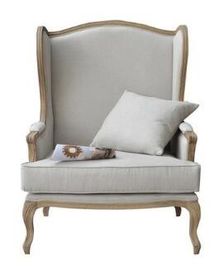 Un bon prix. Fauteuil de toile de style de cru de tissu de chêne de chaise en bois élégante de loisirs en ligne