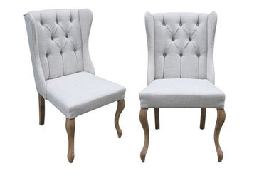 Un bon prix. Chaises en bois de tissu de chêne gris américain de style, chaise dinante tuftée faite sur commande en ligne