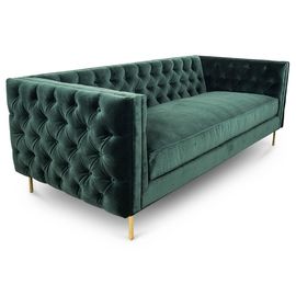 Un bon prix. Le bouton d'or de jambe en métal a orné Sofa Sets For Wedding/salon, tissu noir de velours en ligne