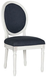 Un bon prix. Cadre en bois blanc arrière de nouveau modèle d'ovale moderne français de style avec la chaise dinante en bois de tissu noir en ligne