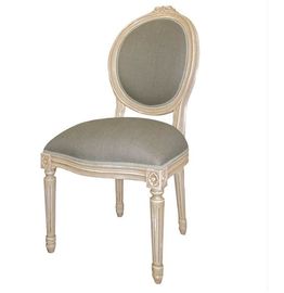 Un bon prix. Cadre naturel en bois de chêne avec la chaise dinante en bois de tissu de toile arrière ovale en ligne