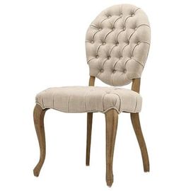 Un bon prix. Cadre naturel en bois de chêne avec la chaise dinante en bois de tissu de toile arrière ovale en ligne
