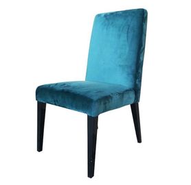 Un bon prix. Chaise dinante en bois de tissu bleu de velours de la conception 2018 moderne en ligne