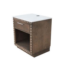 Un bon prix. Bois solide Nightstand, bois moderne Nightstand de quartz de tiroir blanc du principal 1 fait sur commande en ligne