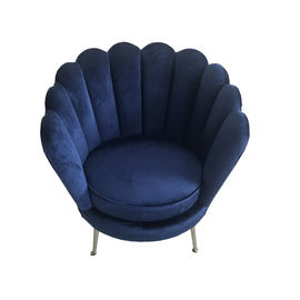 Un bon prix. Sofa bleu de velours de tapisserie d'ameublement avec la jambe d'acier inoxydable, événement épousant la chaise en métal en ligne