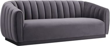Un bon prix. Sofa gris de salon de velours de recliner classique de luxe européen de meubles en ligne