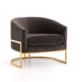 Un bon prix. fauteuil européen moderne de velours de style de la vente 2018 chaude avec à base métallique d'or en ligne