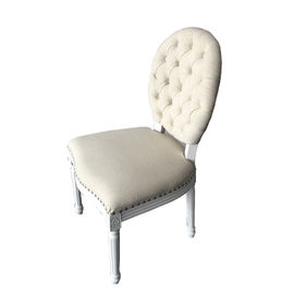 Un bon prix. Tissu en bois blanc de cadre de style de chêne naturel français de cru dinant la chaise en ligne