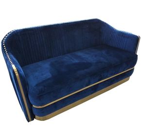 Un bon prix. Sofa à base métallique de Chesterfield de tissu de vente d'or bleu luxuty chaud de velours avec des neilheads d'or pour le salon ou le lieu de réunion en ligne