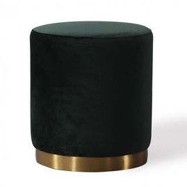 Un bon prix. La chambre à coucher noire Ottoman de pouf de velours mettent le tabouret hors jeu en acier en métal d'or de Stainess en ligne