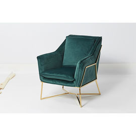 Un bon prix. Chaise moderne simple d'or de loisirs d'acier inoxydable de velours de vert de marine avec le bouton en ligne
