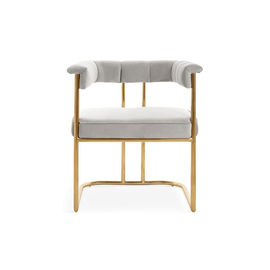 Un bon prix. Tissu blanc à base métallique d'unité centrale de style d'électrodéposition en laiton de haute qualité américaine d'or dinant la chaise d'accoudoir en ligne
