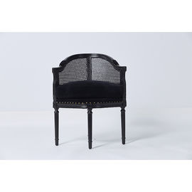Un bon prix. Chaises noires de salle à manger de meubles de velours, chaises dinantes contemporaines à extrémité élevé en ligne