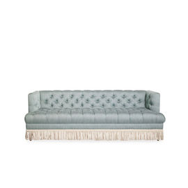 Un bon prix. Les nouveaux classiques de conception dénomment le sofa 3 Seater Grey Velvet Fabric Sofa With Tasseles à la mode de salon en ligne