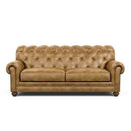 Un bon prix. Divan en cuir véritable antique de Seater Sofa Chesterfield Tufted Sofa Set du style 3 en ligne